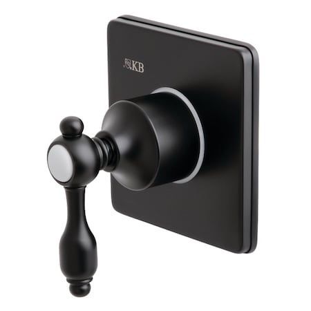 Kingston Brass KS3040TAL Tudor Three-Way Diverter Valve W/ Trim Kit, Matte Black KS3040TAL